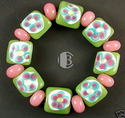 tile design combination lampwork bead sets