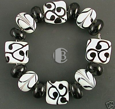 combination bracelet style tile lampwork bead sets