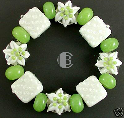 combination bracelet style tile lampwork bead sets