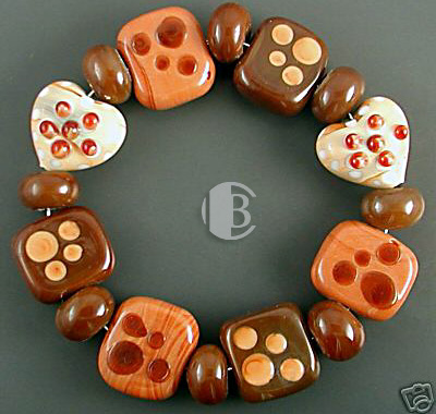 tile design combination lampwork bead sets