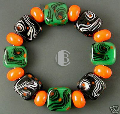 combination bracelet style tile lampwork bead sets