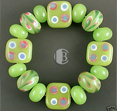 tile design combination lampwork bead sets