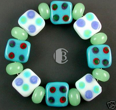 combination bracelet style tile lampwork bead sets