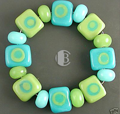 tile design combination lampwork bead sets