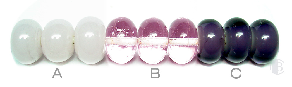 Cream / Pink / White & Puple lampwork spacer beads