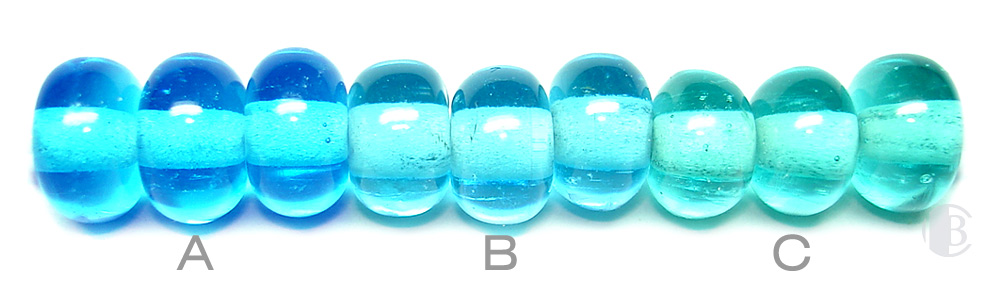 Clear Blue / Sky Blue / Light Teal lampwork spacer beads