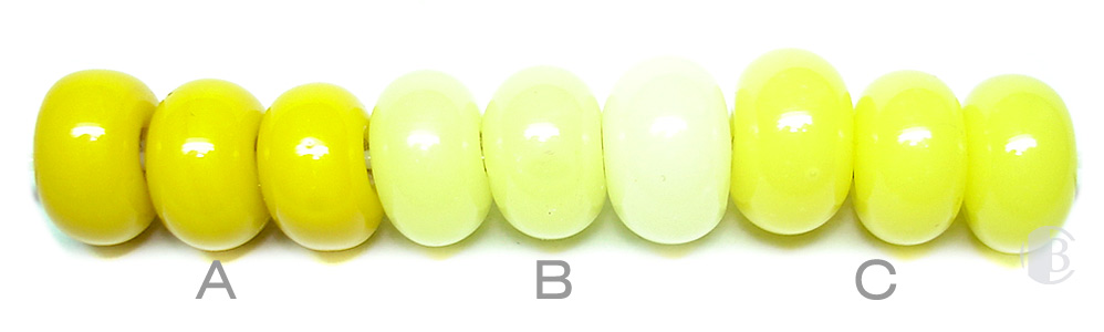 Dark Yellow / Milk Yelllow / Yello lampwork spacer beads