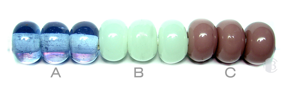 Transparent Purple / Soild Milk / Solid Gray lampwork spacer beads