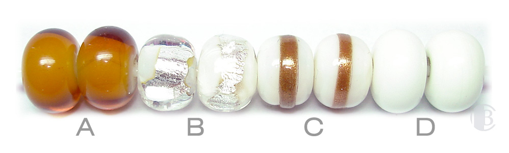 White & Brown / Silver Foil / Sands Stripes / White spacer beads