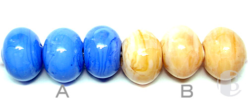 A: Solid Blue - B: Brown Stripes