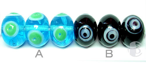 A: Clear Blue - B: Black & Dots design