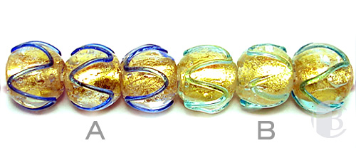 Gold Foil Murano Glass Spacer Beads