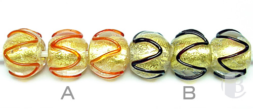 Gold Foil Murano Glass Spacer Beads