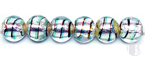 Silver Foil Murano Glass Spacer Beads