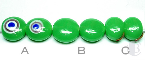 Green Lampwork Spacer Beads