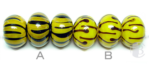 A: Black & Yellow - B: Ginger & Stripes