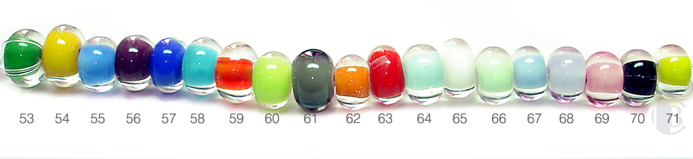 Lampwork Glass Solid Colour Core & Transparent Outside Series Spacer Beads