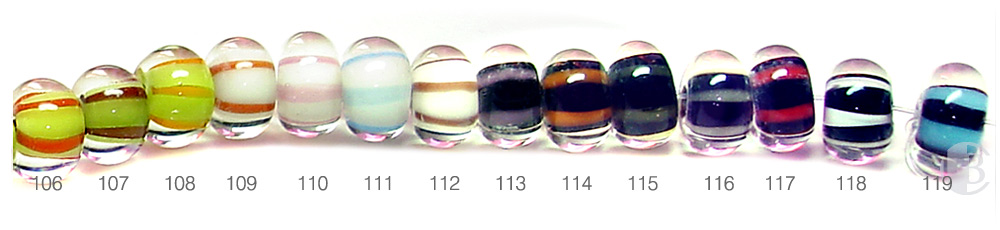 Lampwork Glass Duo-tone Striped Series Spacer Beads