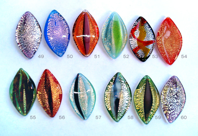 Murano Glass Leafs For Cufflinks